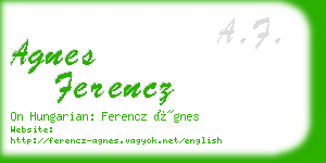 agnes ferencz business card